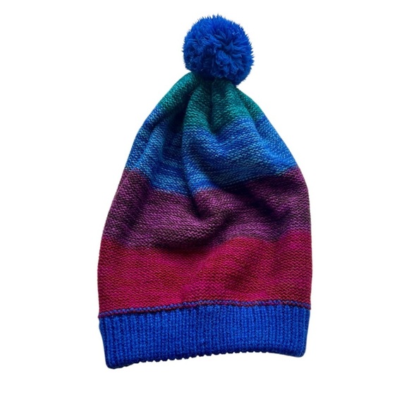MukLuks Colorful Cozy Stripe Pom Pom Winter Beanie - Picture 3 of 6